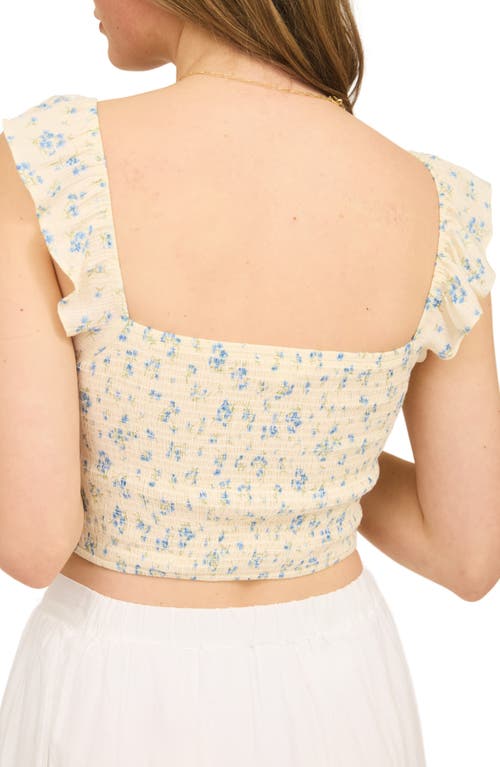 BLU PEPPER BLU PEPPER FLORAL RUFFLE CROP TOP