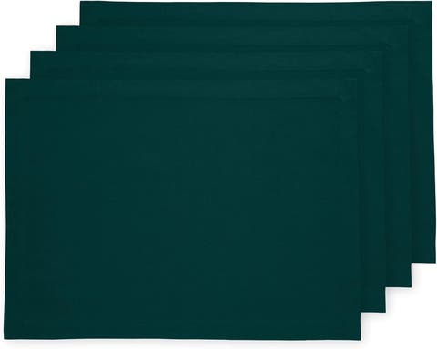 Cotton Linen Plain Placemats Set of 4, 14 x 19" - Dru
