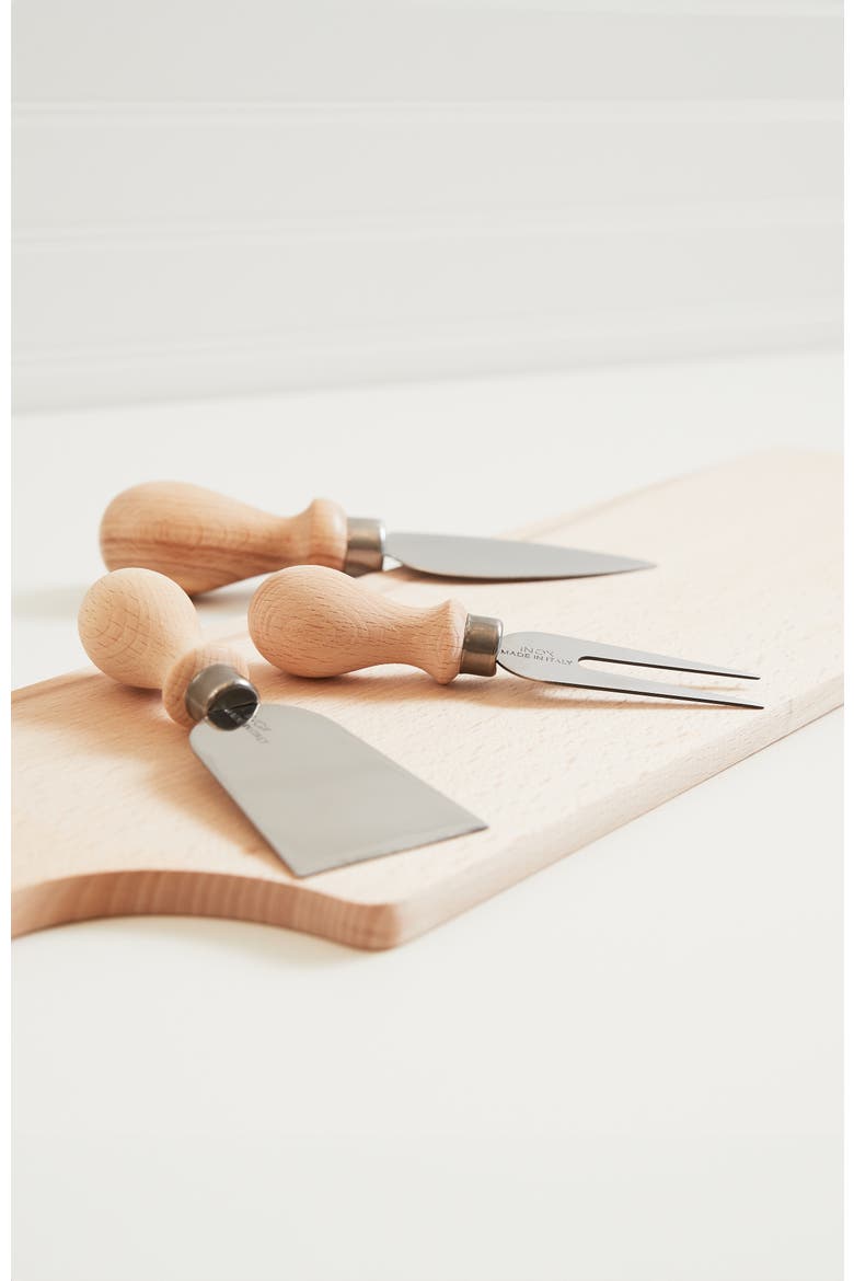 Italian Cheese Knives - Set of 3, Alternate, color, Brown
