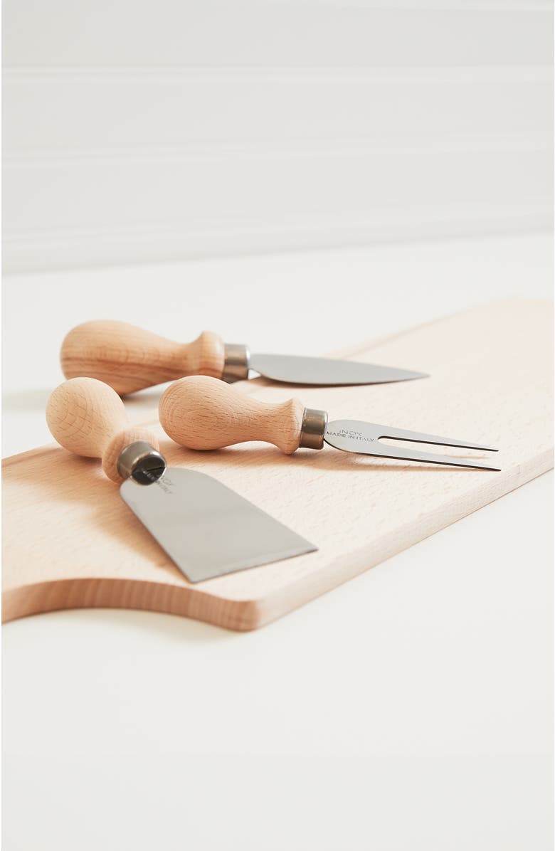 Verve Culture Italian Cheese Knives - Set of 3, Alternate, color, Brown