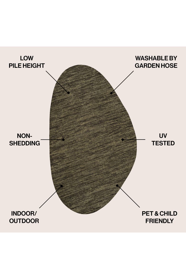 Callan Modern Rustic Abstract Indoor/Outdoor Shaped Area Rug, Alternate, color, Brown/Black