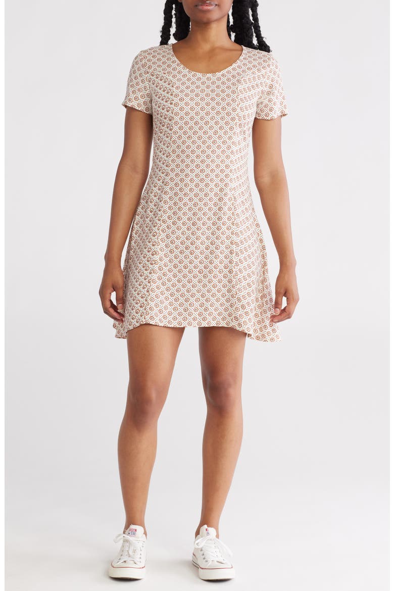Star Flower Minidress, Main, color, OFF WHITE