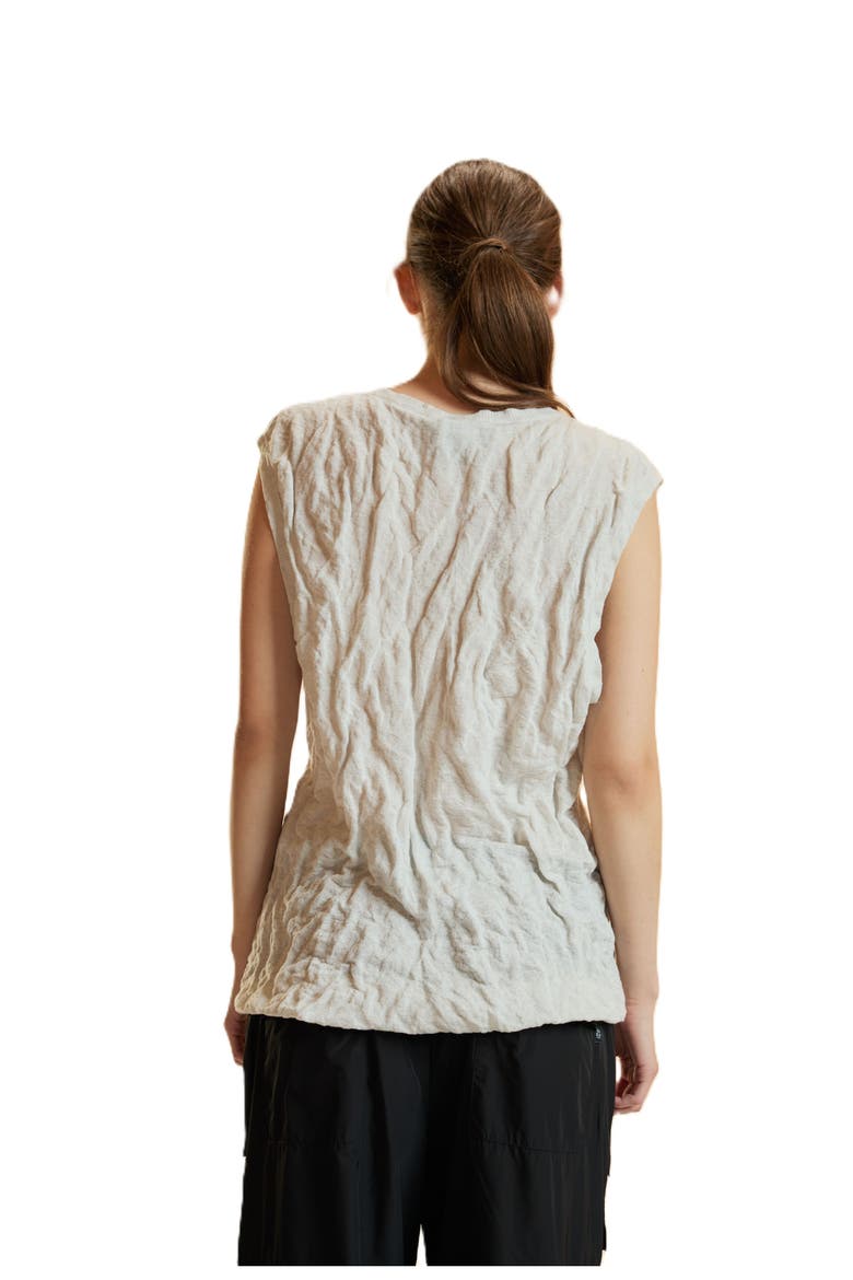 Crinkle Knit Sleeveless Top, Alternate, color, White