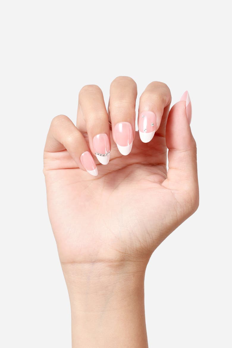 French But Make It Fabulous Short Almond Press on Nails, Alternate, color, Pink