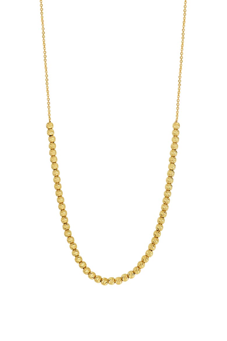 14K Gold Textured Bead Necklace, Main, color, 14K YELLOW GOLD