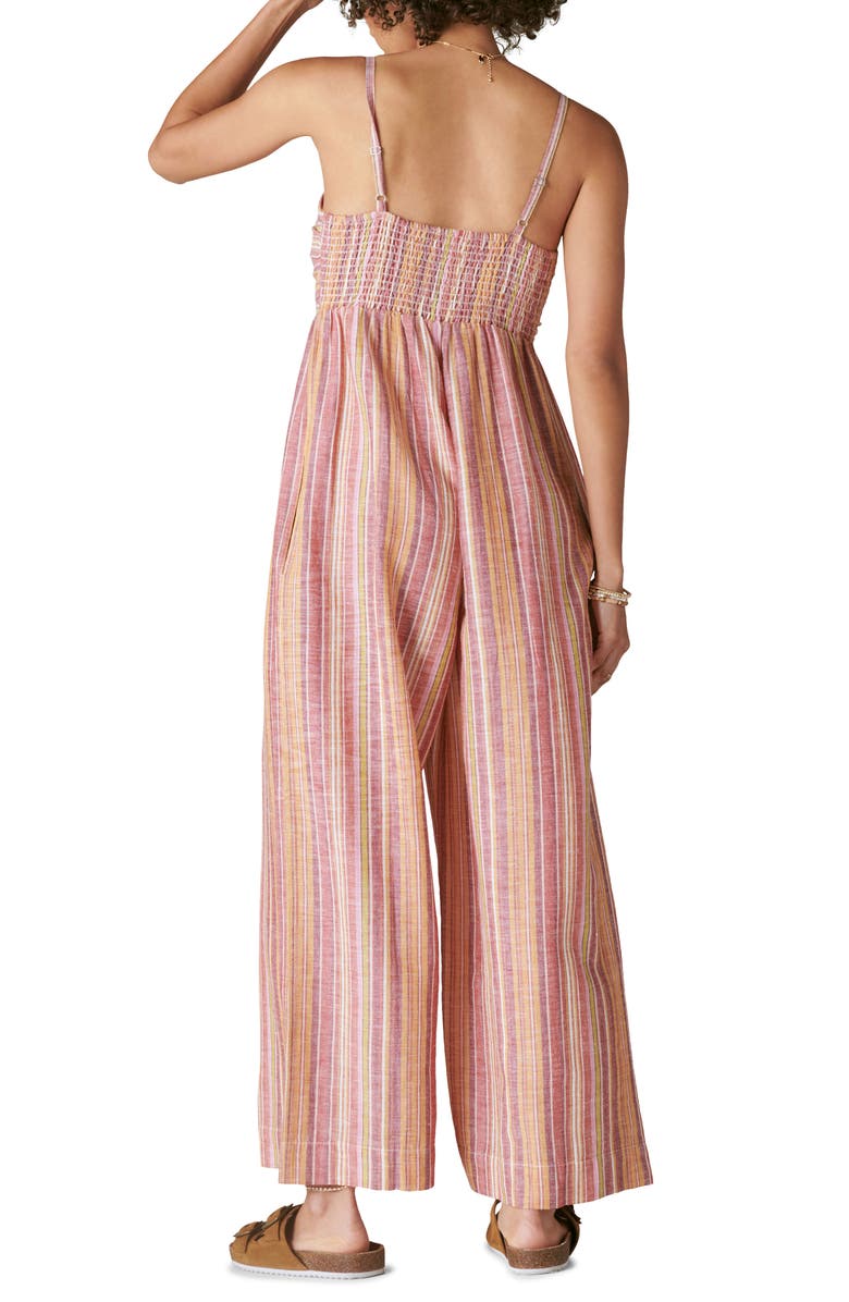 Lucky Brand Stripe Cotton & Linen Jumpsuit, Alternate, color,