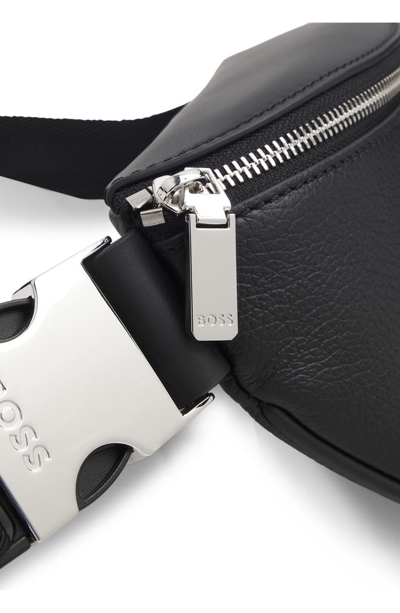 HUGO New Crosstown Leather Belt Bag, Alternate, color, Black