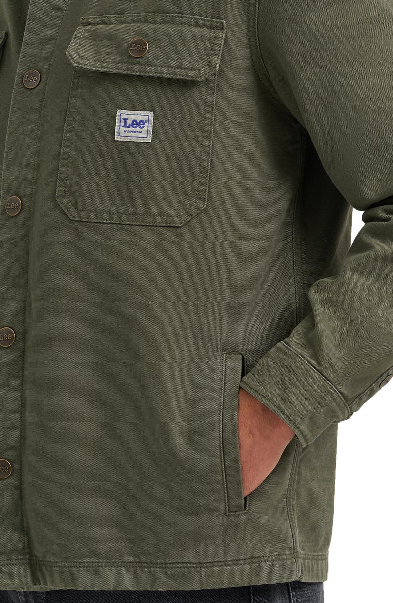 Lee Cotton Canvas Snap-Up Shirt Jacket, Alternate, color, Oak Moss