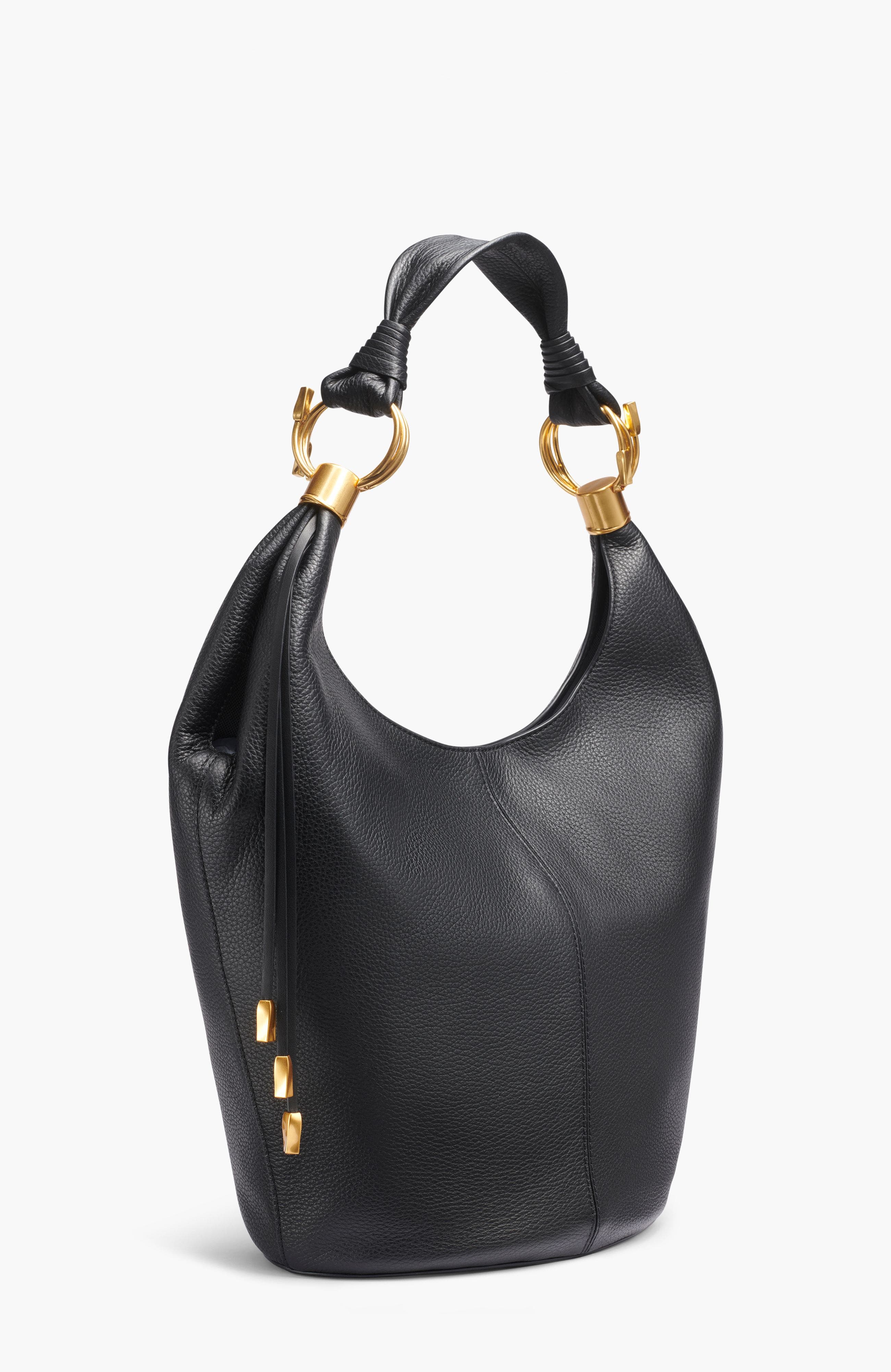 Donna Karan New York Tartan Hobo, Alternate, color, Blk/Gold