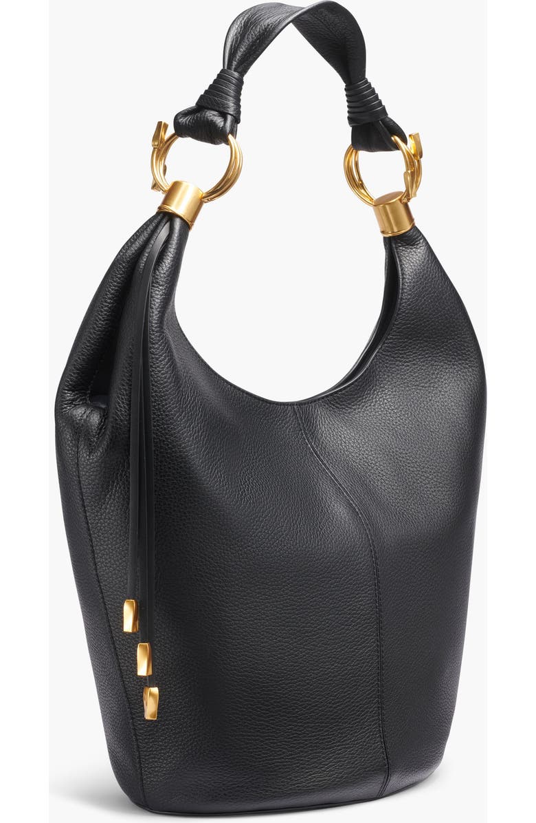 Donna Karan New York Tartan Hobo, Alternate, color, Blk/Gold