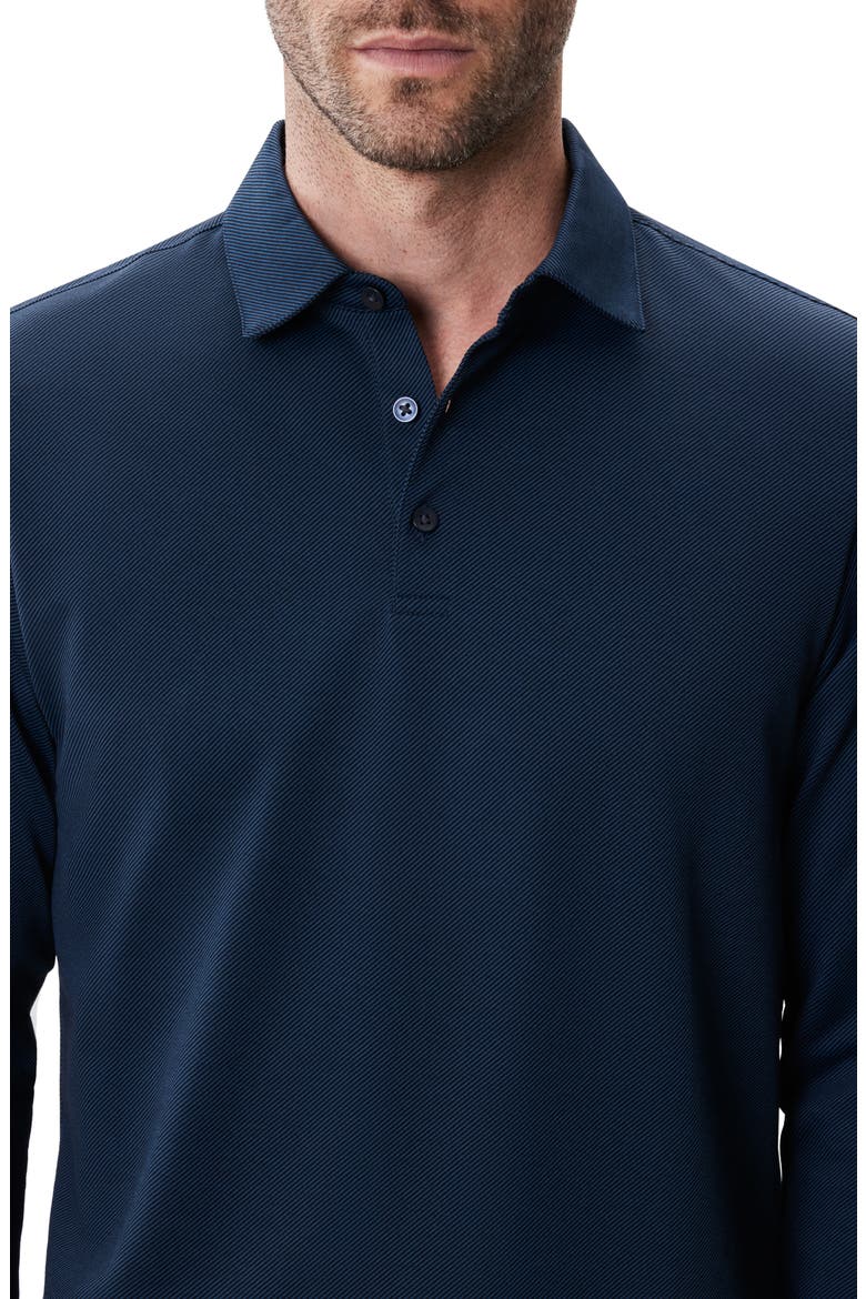 Luciano Long Sleeve Twill Polo, Alternate, color, DARK CASPIAN