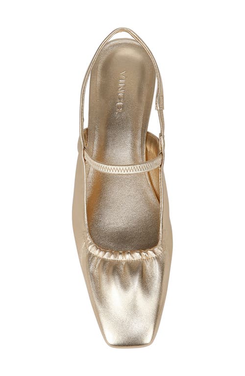Vince Venice Metallic Slingback Ballerina Flats In Champagne