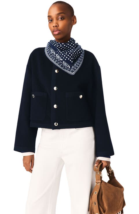 Double-faced jacket, braided trim