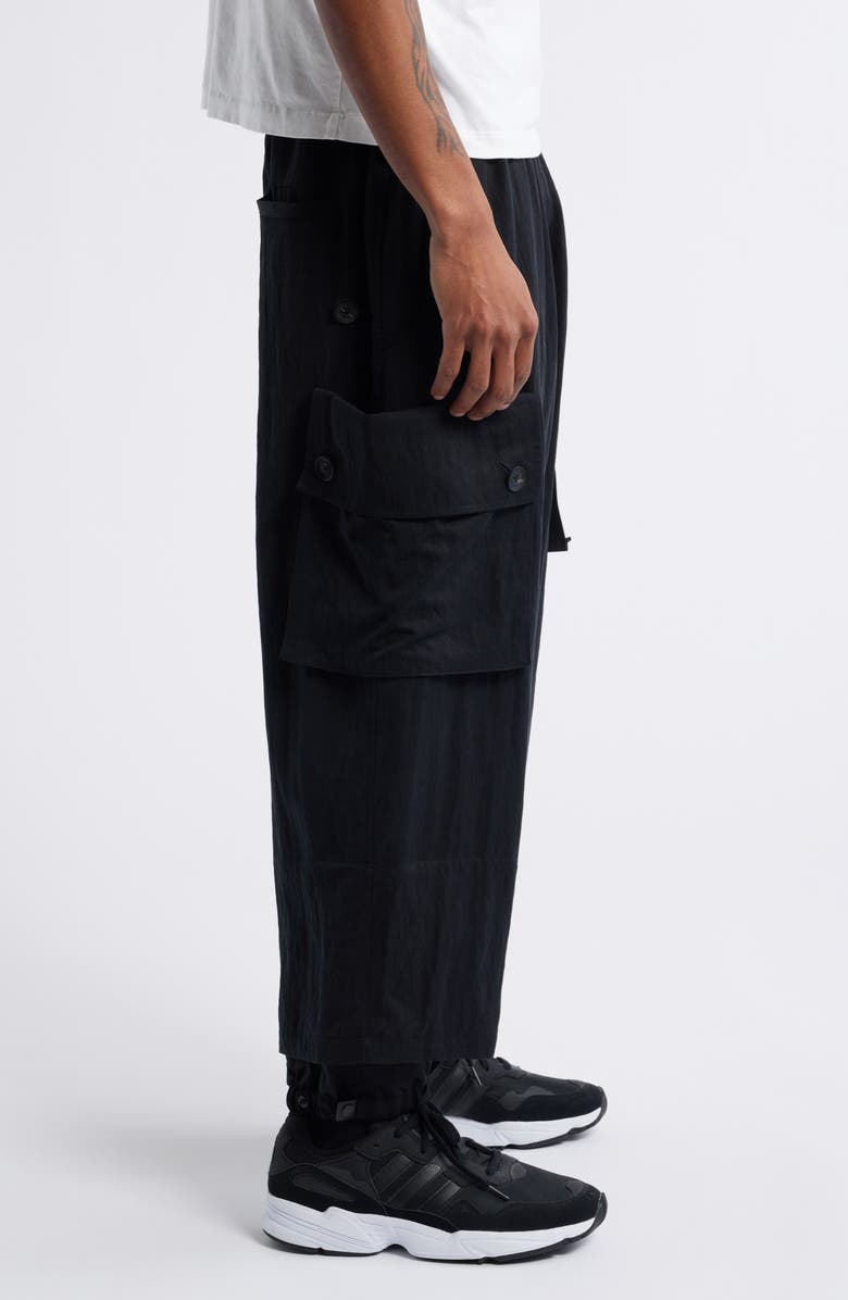 Y-3 Belted Washed Twill Cargo Pants, Alternate, color, 