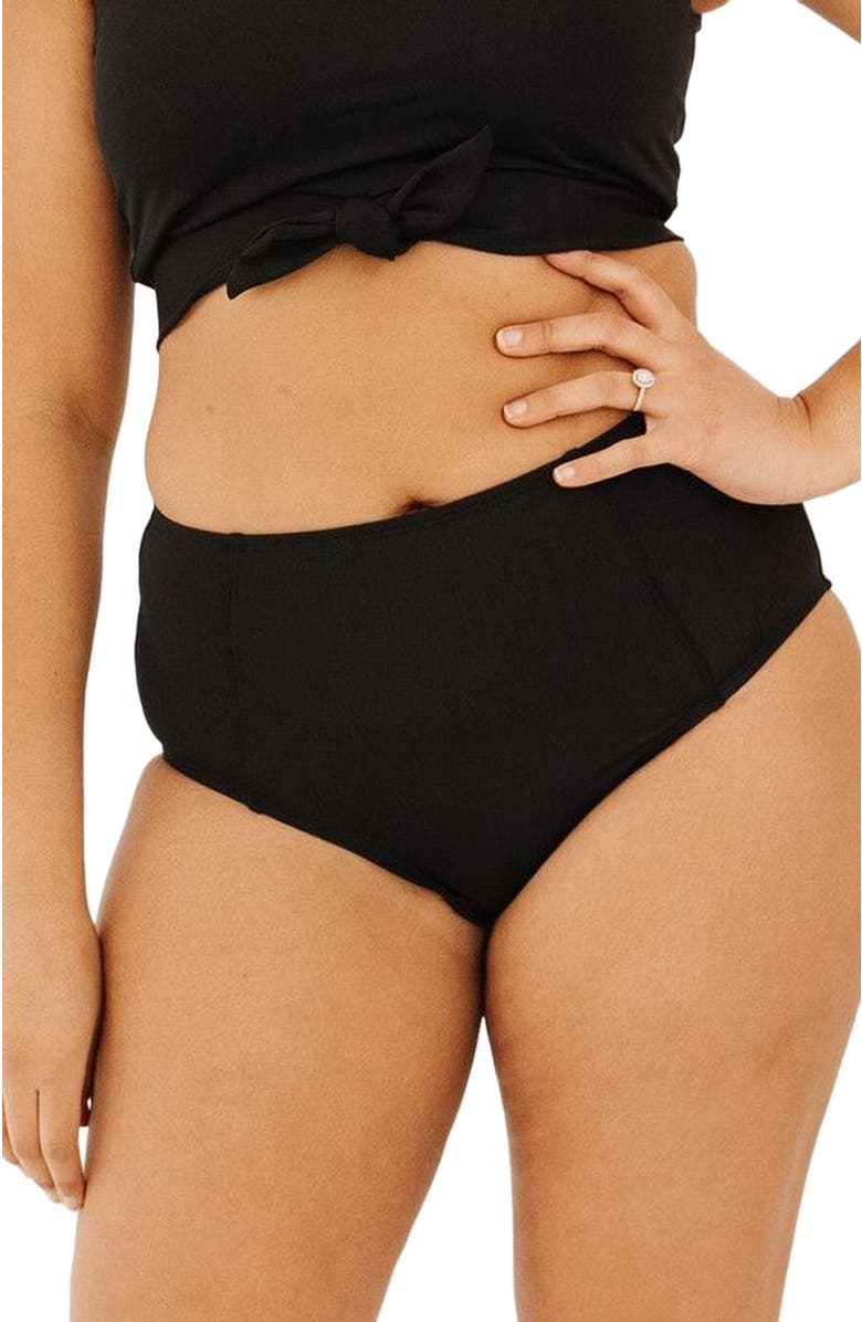 Lime Ricki Swimwear High-Waist Bottom, Alternate, color, Black