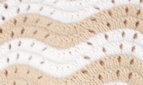 Liverpool Los Angeles Wavy Stripe Pointelle Cotton Blend Sweater In Tan Ivory Strpe
