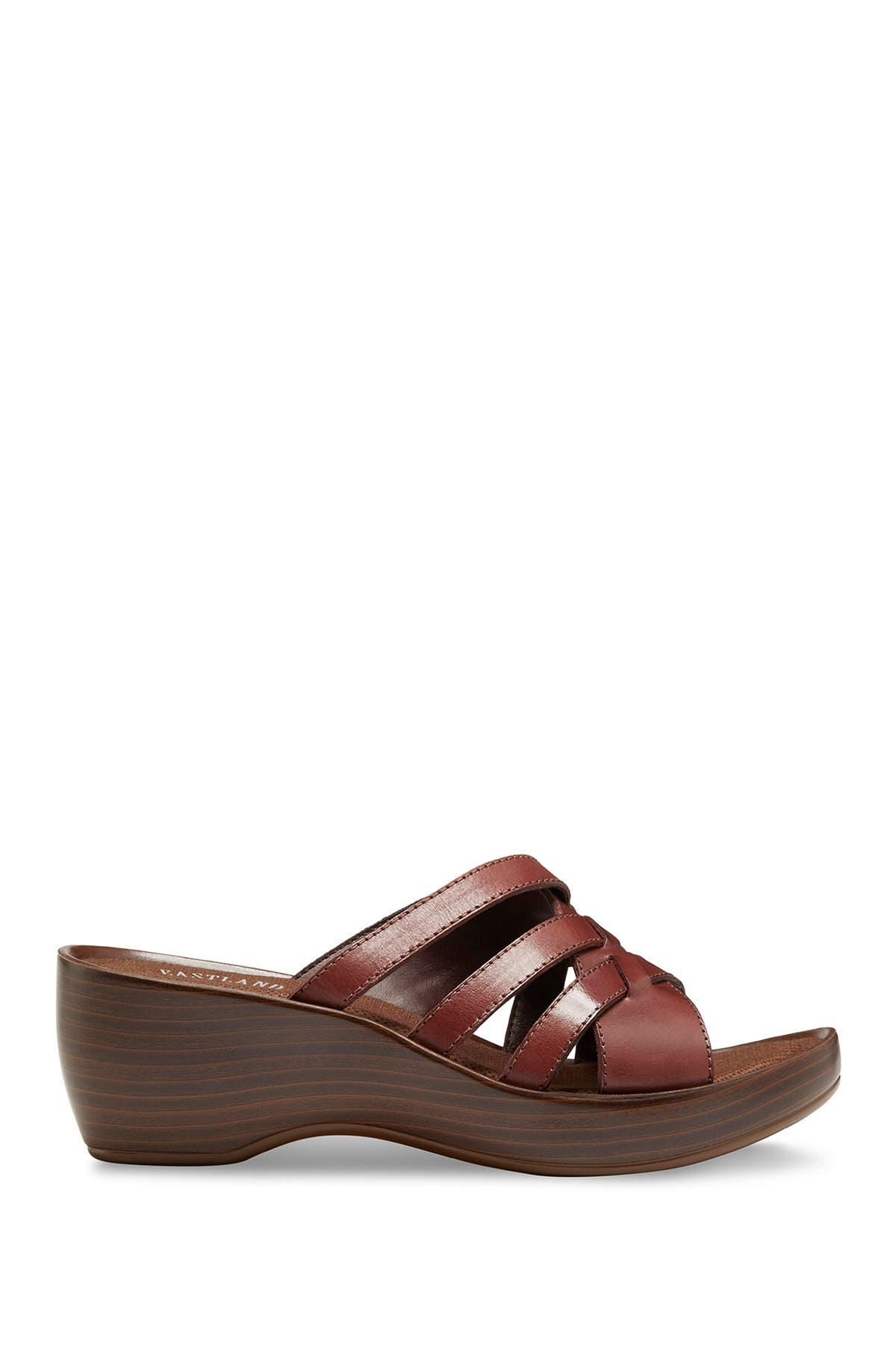 Eastland Poppy Platform Wedge Sandal, Alternate, color, Mahogany