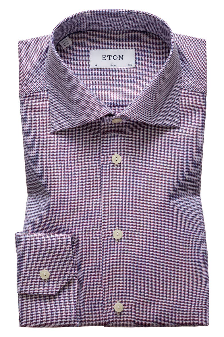 Slim Fit Dress Shirt, Main, color, RED