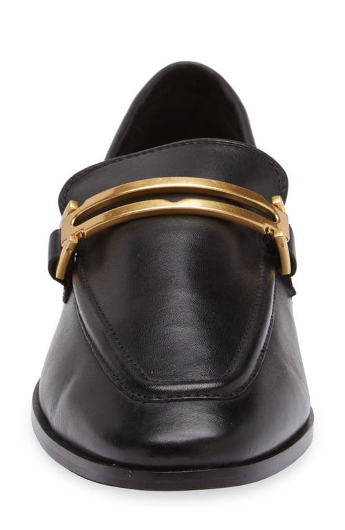 Reiss Womens Black Angela Hardware-embellished Leather Loafers