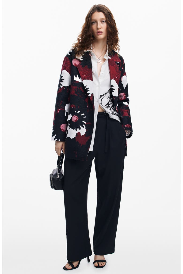 Daisy Jacquard Blazer, Alternate, color, RED