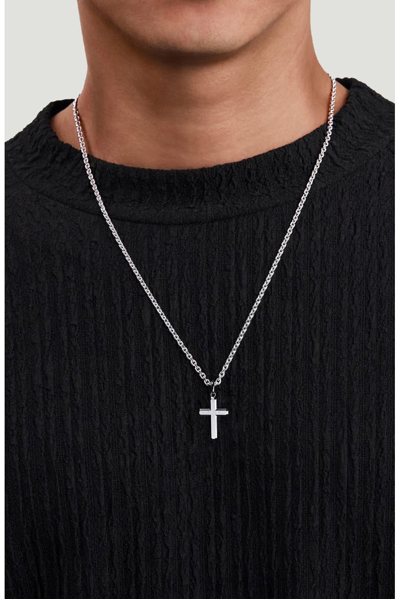 Men's Sterling Silver Cross Pendant, Alternate, color, STERLING SILVER