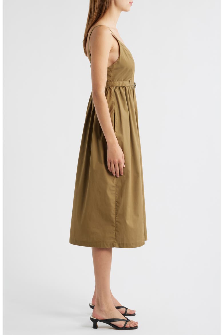 Juno Halter Neck Cotton Dress, Alternate, color, DEEP OLIVE