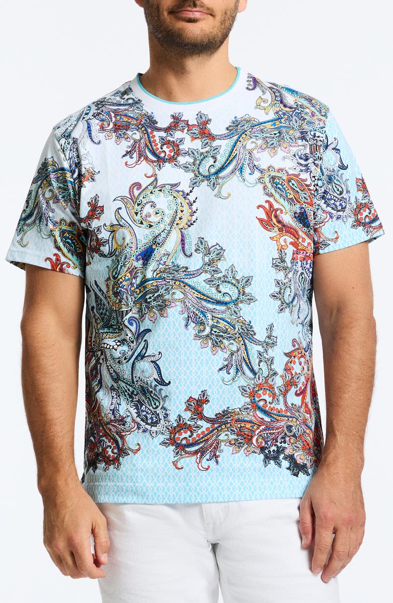 Robert Graham Paisley Portal Print Cotton T-Shirt, Main, color, 