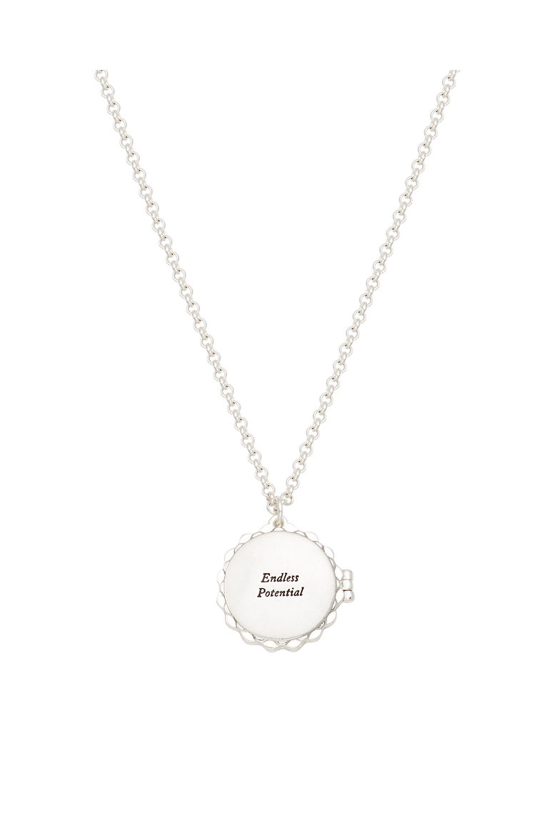 Ivy Blossom Locket Necklace, Alternate, color, Silver