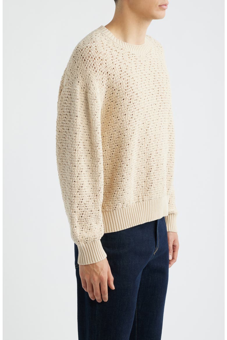 Open Stitch Cotton Sweater, Alternate, color, LIGHT STONE