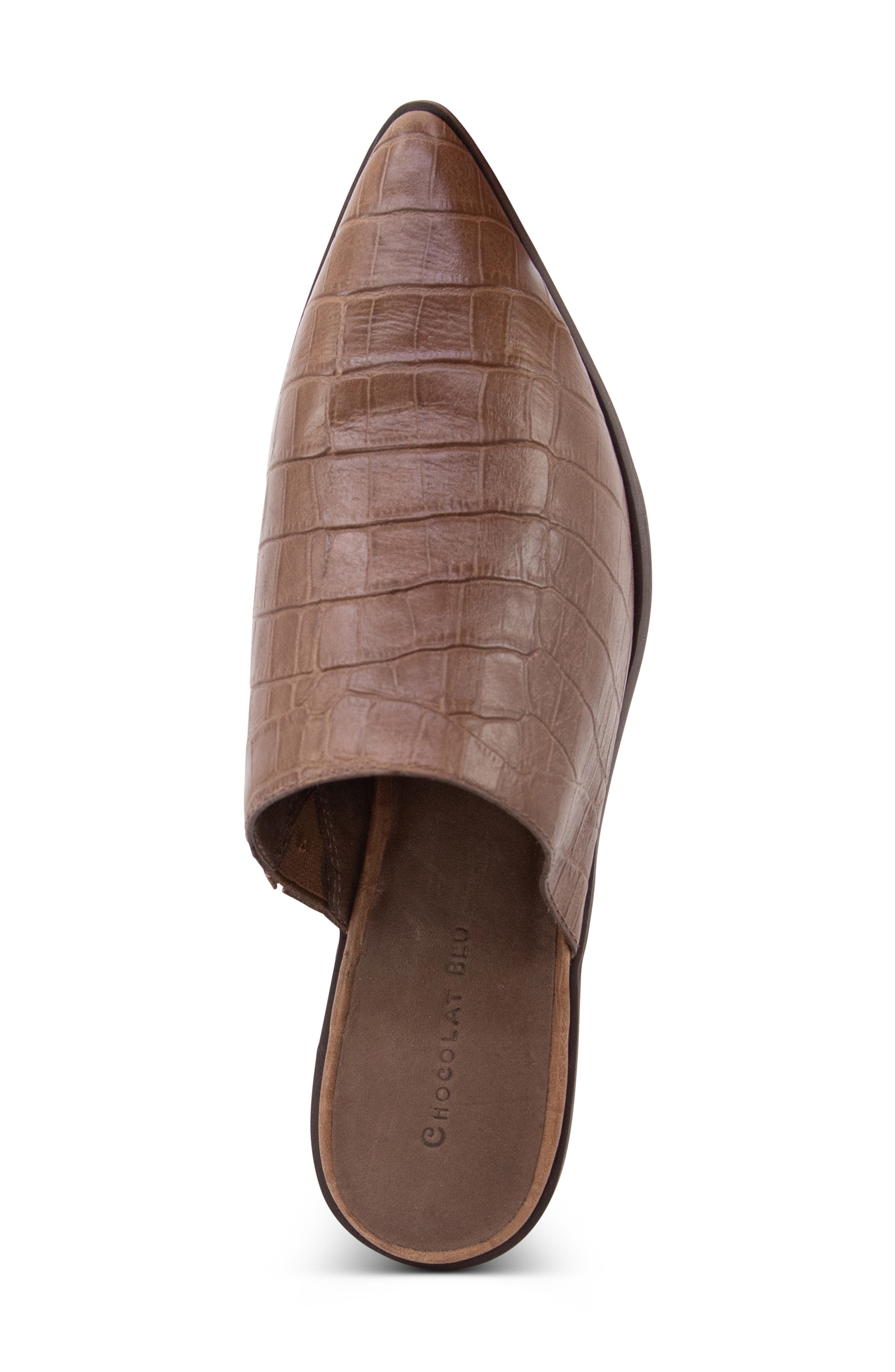 Cellia Pointed Toe Mule, Alternate, color, BROWN EMBOSSED CROCO