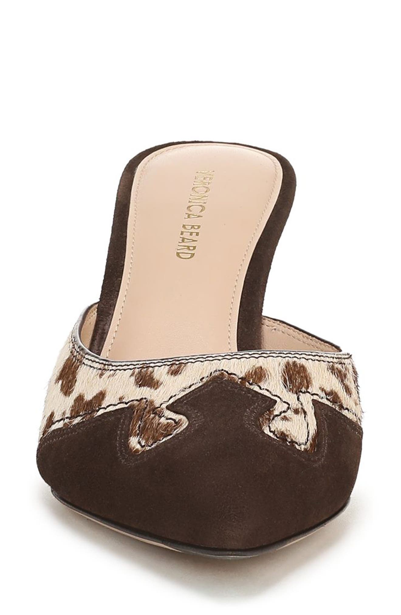 Lisa Pointed Toe Heeled Mule, Alternate, color, BROWN MULTI CALF HAIR