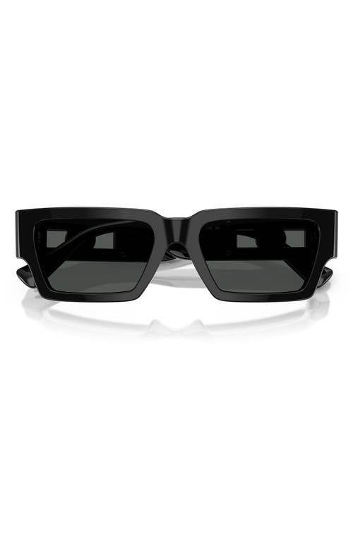 Versace 54mm Rectangular Sunglasses In Black/black