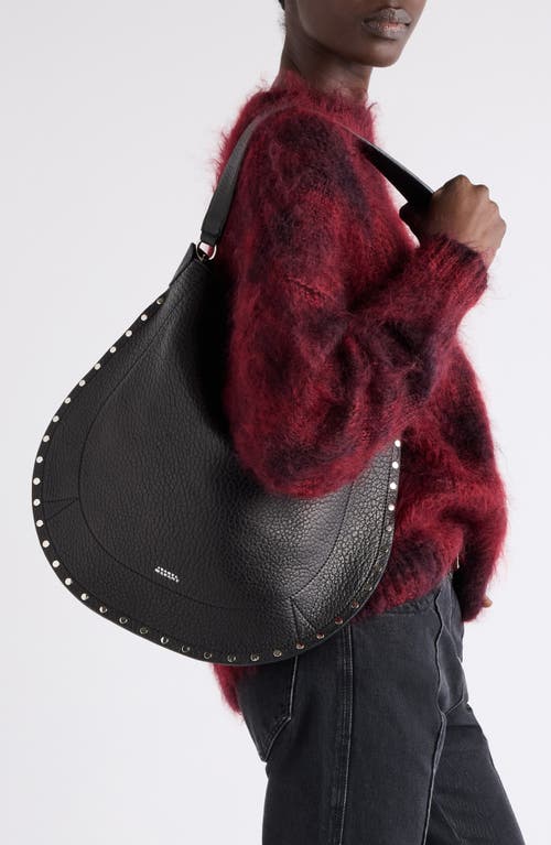Isabel Marant Oskan Stud Bubble Leather Hobo Bag In Metallic