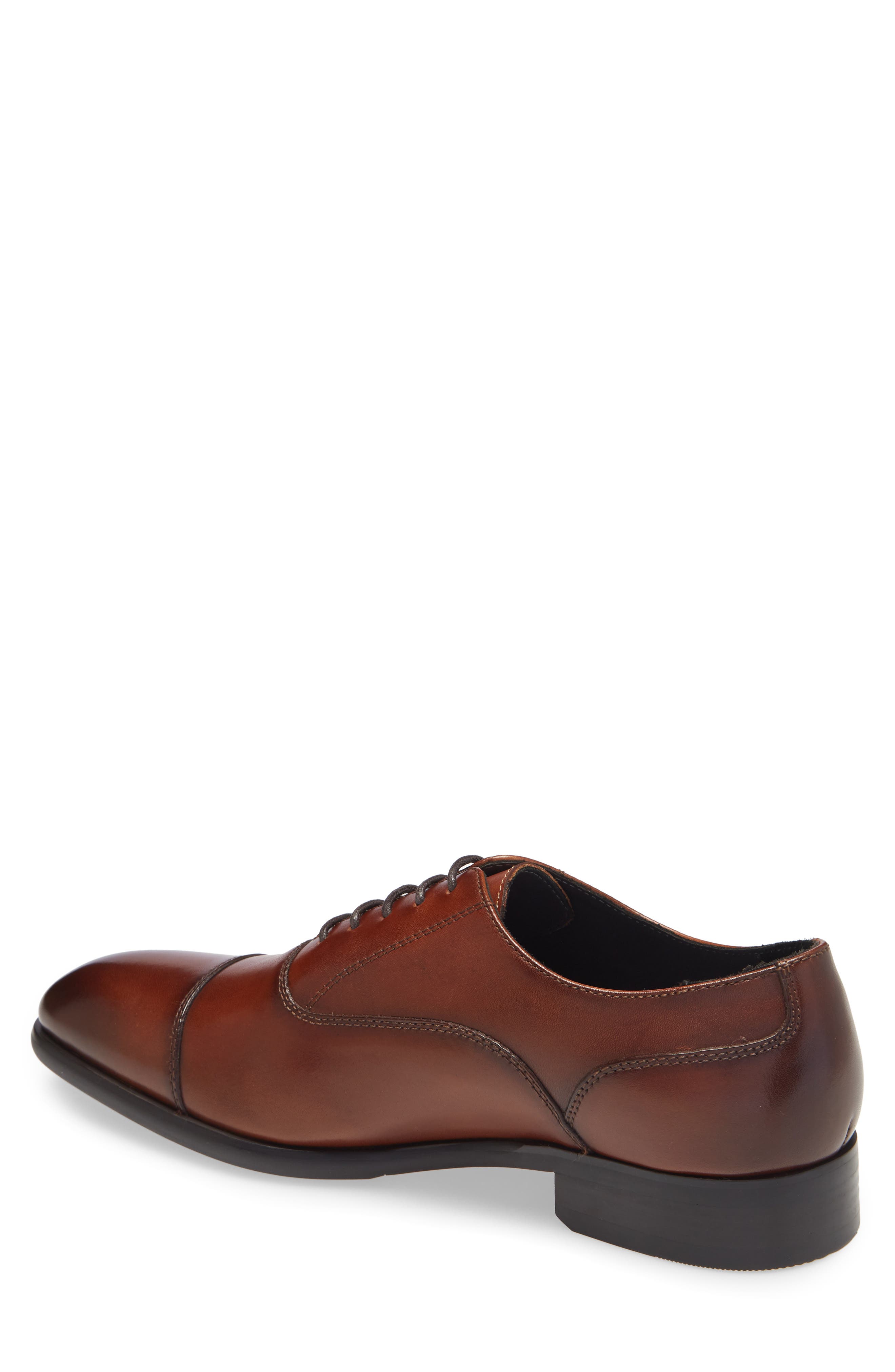 Nordstrom Dane Cap Toe Oxford, Alternate, color, Brown Leather