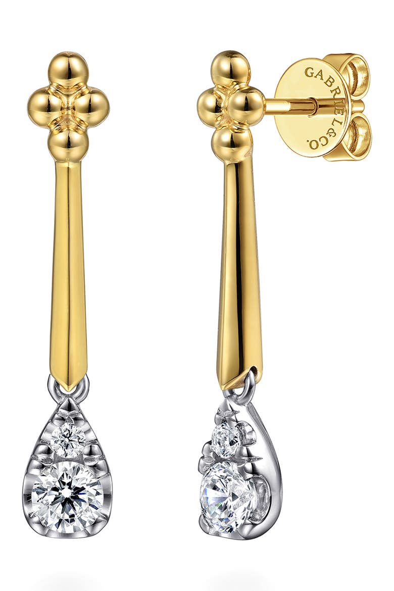 Bujuka 14k Gold Diamond Drop Earrings, Main, color, 14K YELLOW/ WHITE GOLD