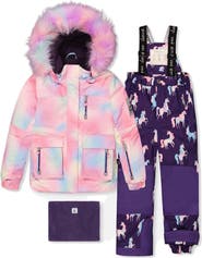 Deux par Deux Play Multicolored Jacket & Unicorn Pants Two Piece Snowsuit