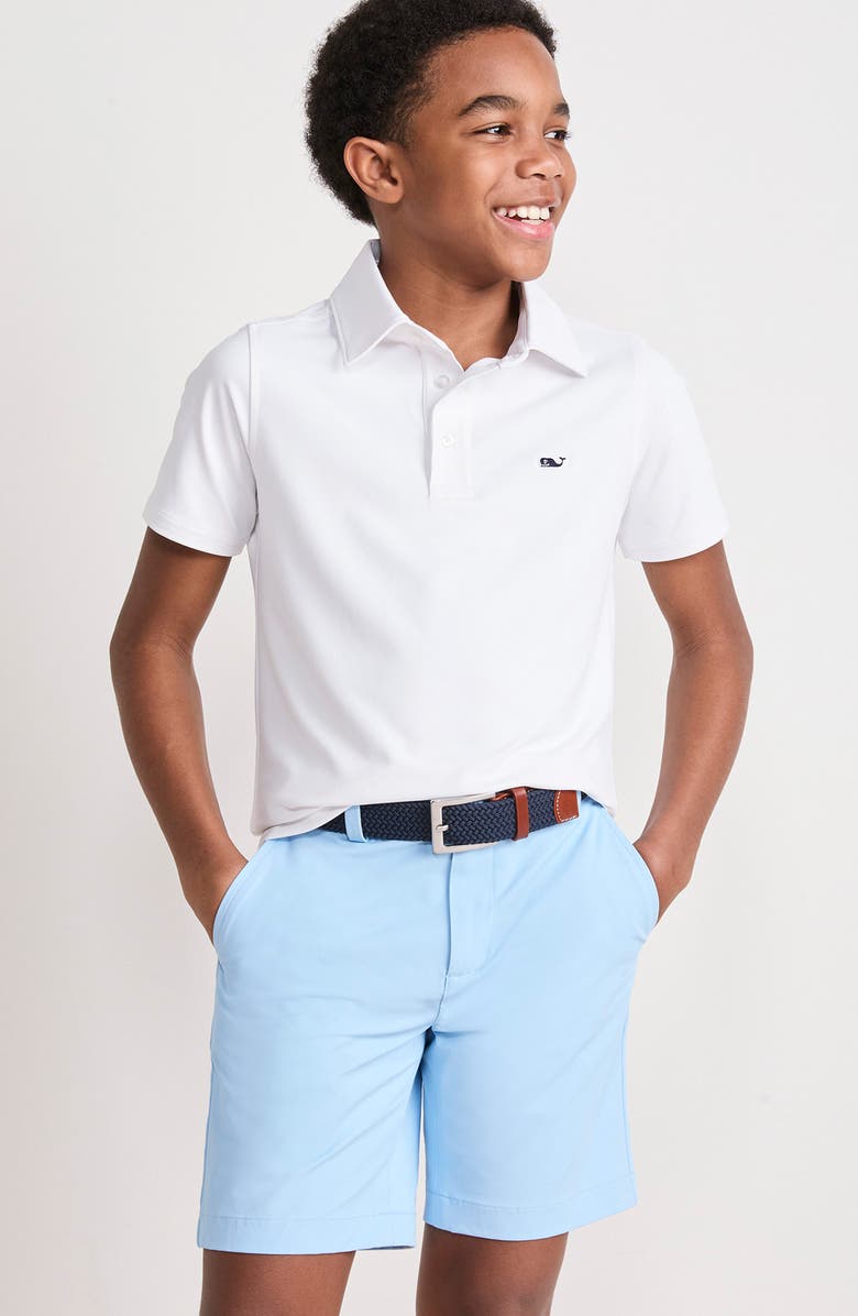 vineyard vines Kids' Sankaty Polo Shirt, Alternate, color, White Cap