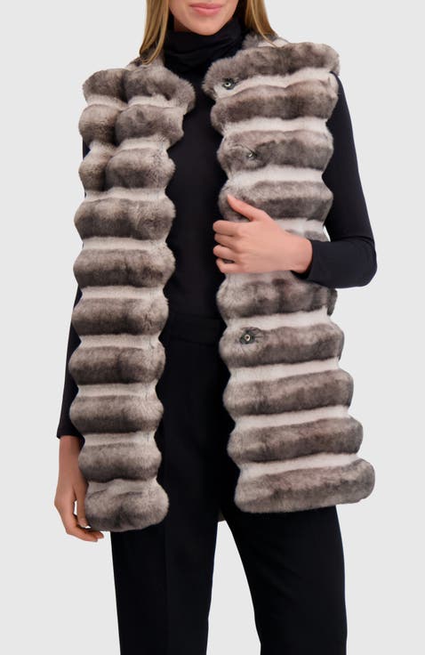 Fur-Free Chinchilla (Faux Fur) Horizontal Vest