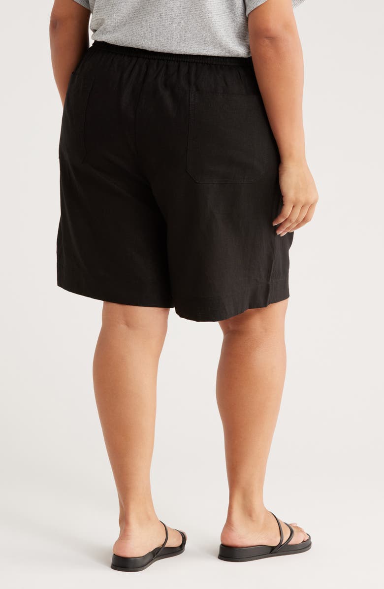 MAX STUDIO Linen Blend Bermuda Shorts, Alternate, color, Black
