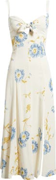 Reformation Aislinn Floral Tie Front Dress