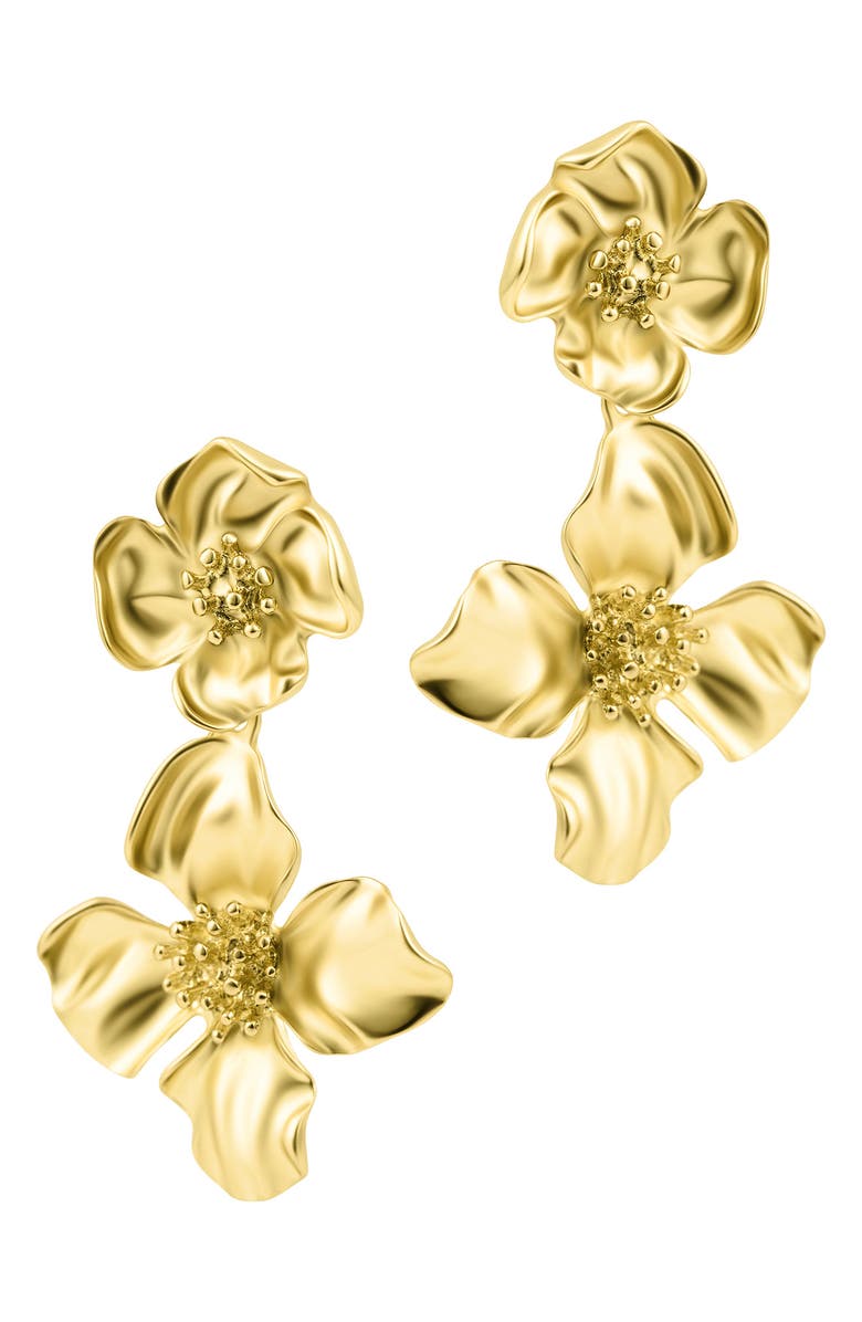 Adornia Flower Drop Earrings, Alternate, color, Gold
