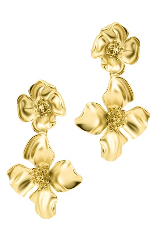 Adornia Flower Drop Earrings In Gold