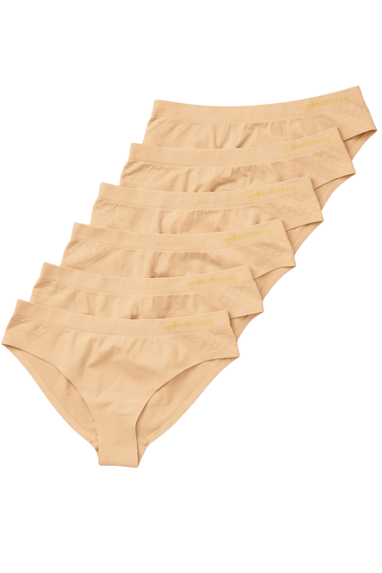 6PK Seamless Bikini Underwear with Bonded Seam, Main, color, Fawn