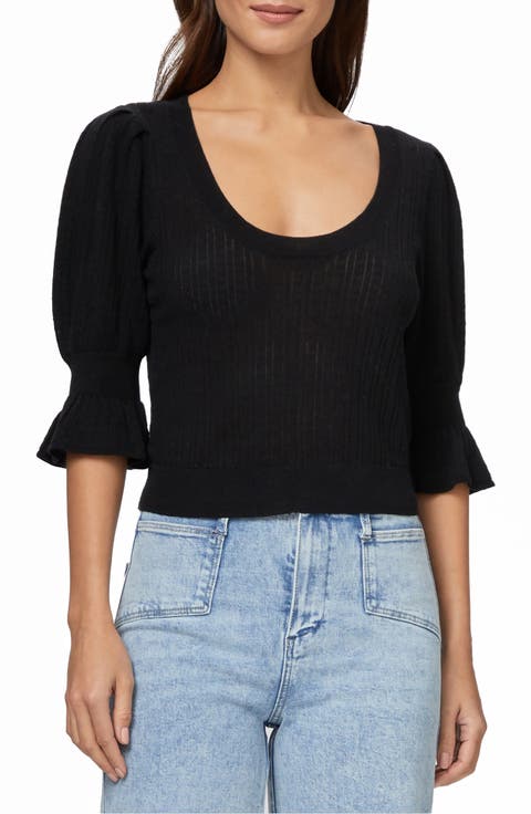 Magnolia Pointelle Scoop Neck Sweater