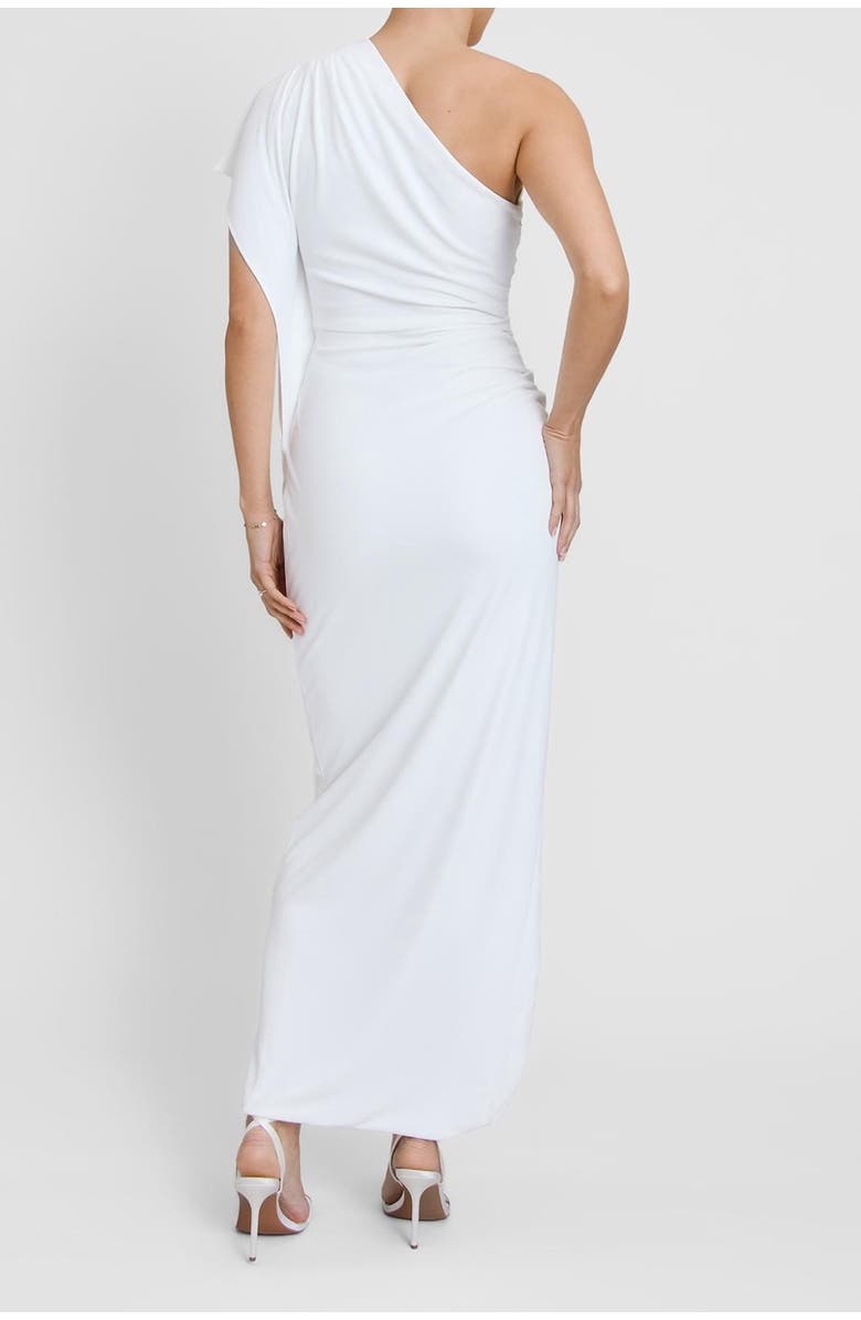 Six Stories Asymmetric Drape Stretch Occasion Dress, Alternate, color, White