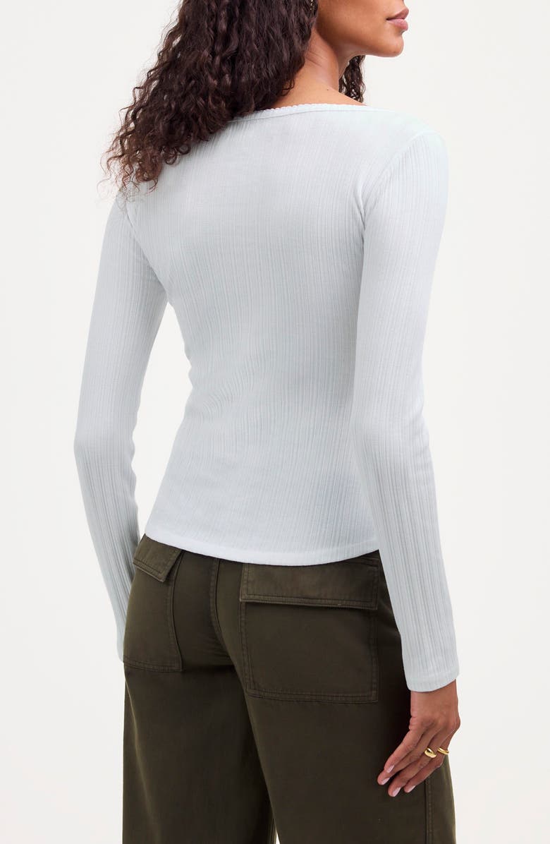 Madewell Pointelle Scoop Neck Long Sleeve Top, Alternate, color, Eyelet White