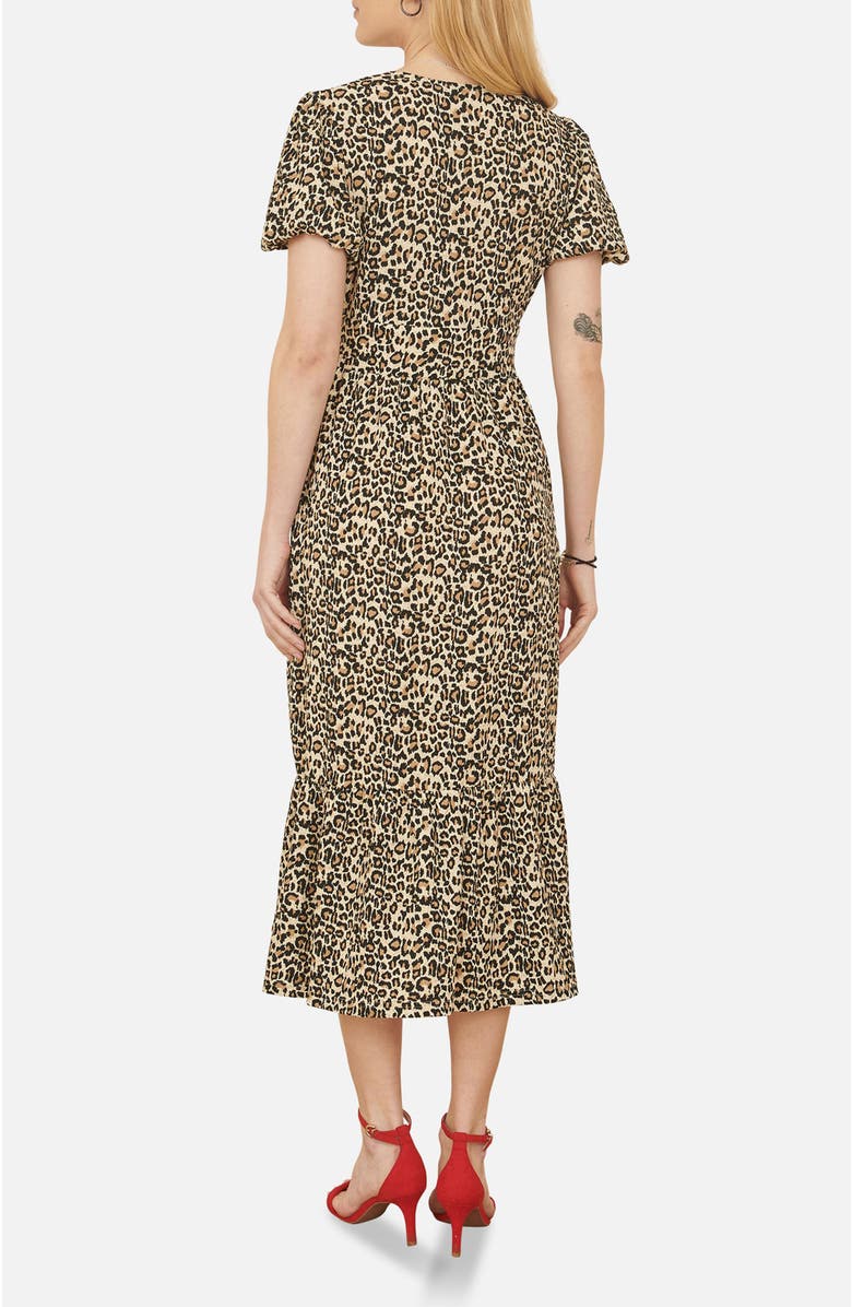 Yumi Pleated Button Through Midi Dress, Alternate, color, Brown