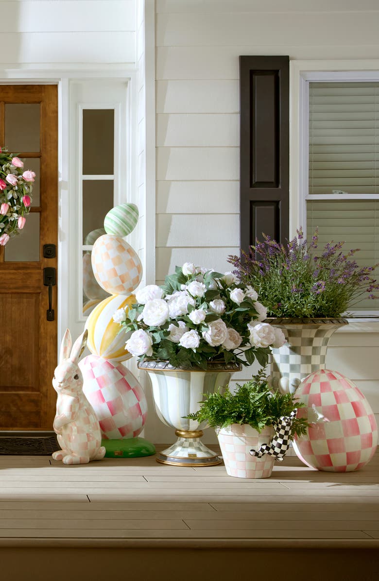 MACKENZIE CHILDS Bubblegum Check Large Egg, Alternate, color, Pink