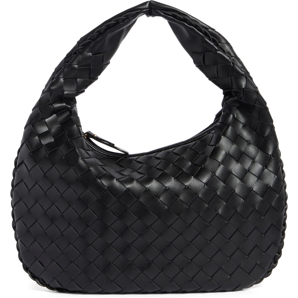 Urban Expressions Handbags Woven Hobo Shoulder Bag In Black