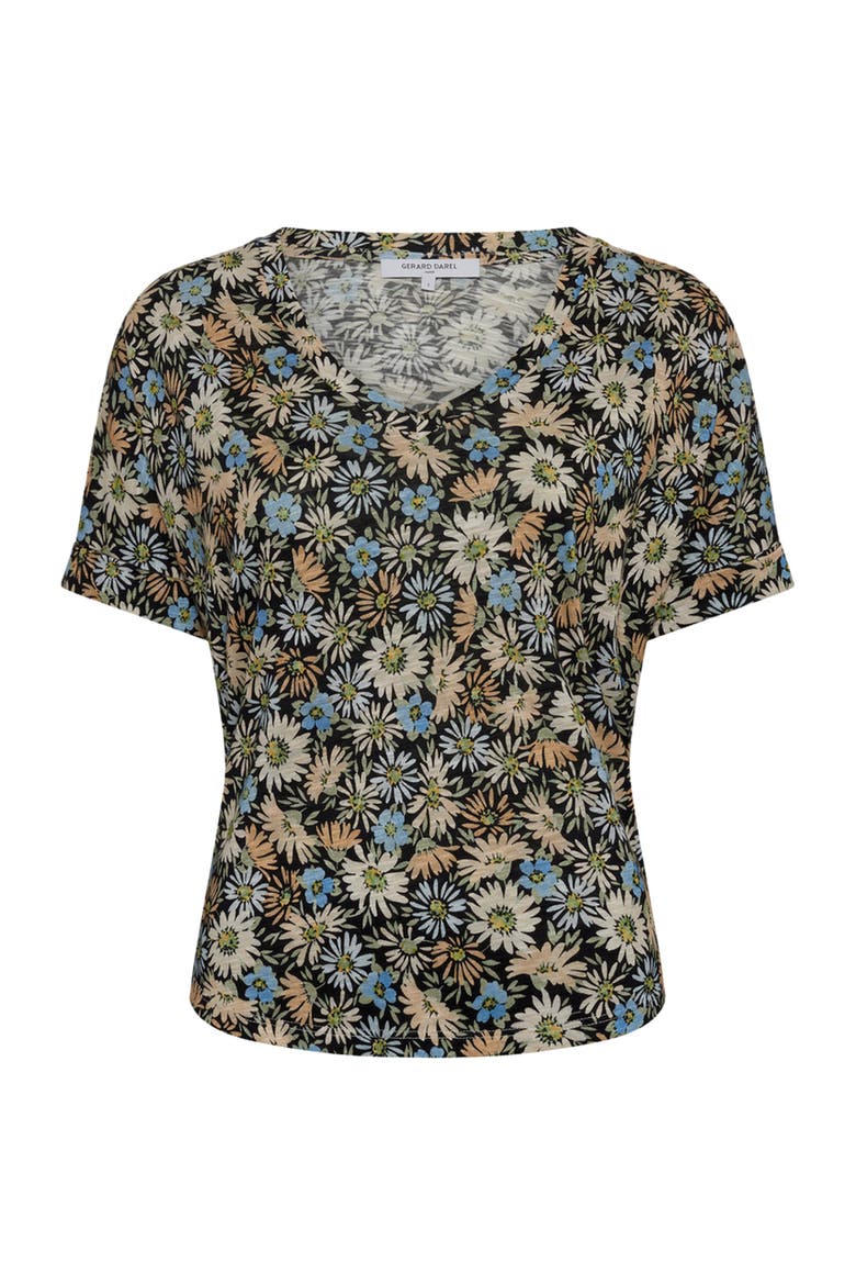 Malinae Floral Print T-Shirt, Alternate, color, Jeans